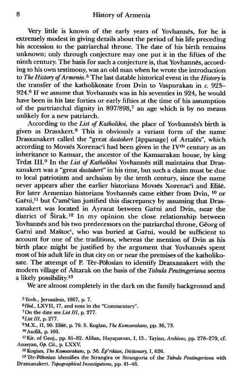 John Kat'oghikos' History of Armenia, p. 8. translated by Krikor Vardapet Maksoudian