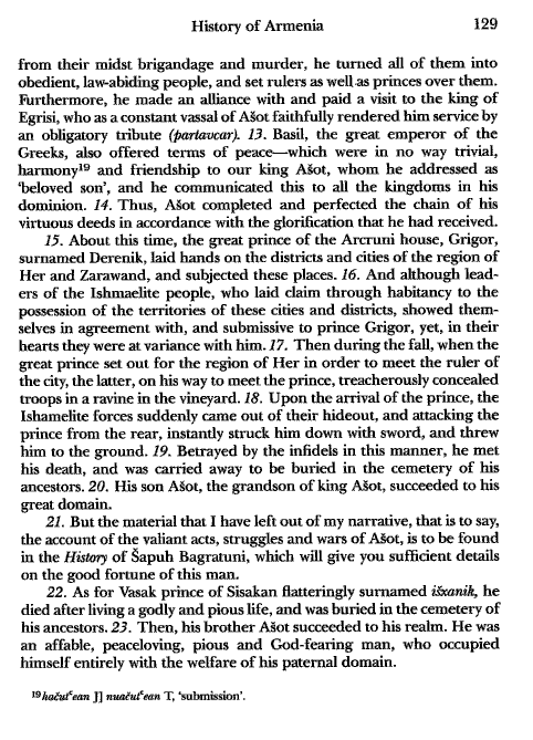 John Kat'oghikos' History of Armenia, p. 129. translated by Krikor Vardapet Maksoudian