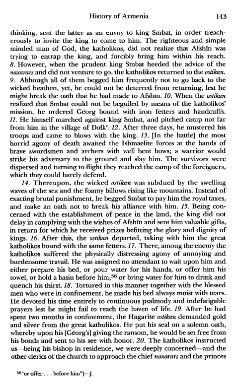 John Kat'oghikos' History of Armenia, p. 143. translated by Krikor Vardapet Maksoudian