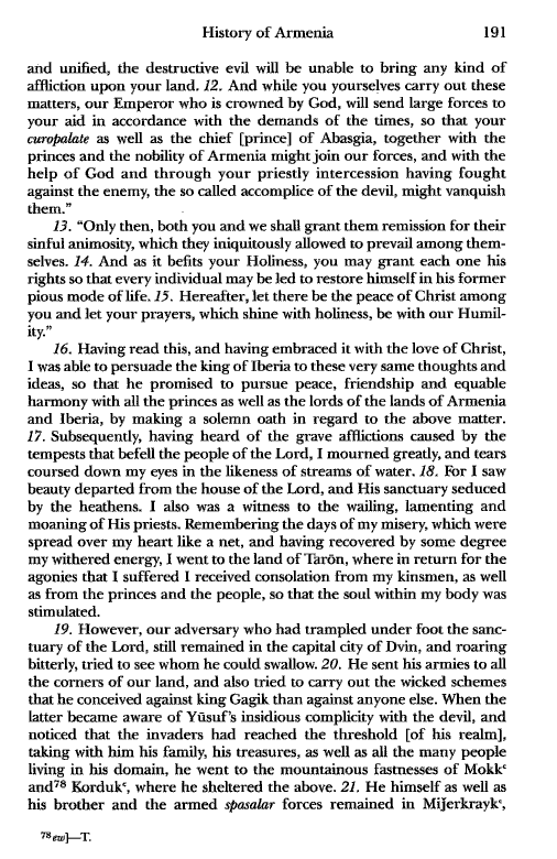 John Kat'oghikos' History of Armenia, p. 191. translated by Krikor Vardapet Maksoudian