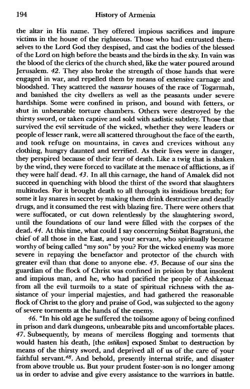 John Kat'oghikos' History of Armenia, p. 194. translated by Krikor Vardapet Maksoudian