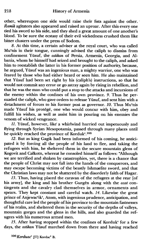 John Kat'oghikos' History of Armenia, p. 218. translated by Krikor Vardapet Maksoudian