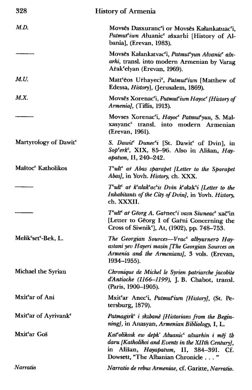 John Kat'oghikos' History of Armenia, p. 328. translated by Krikor Vardapet Maksoudian