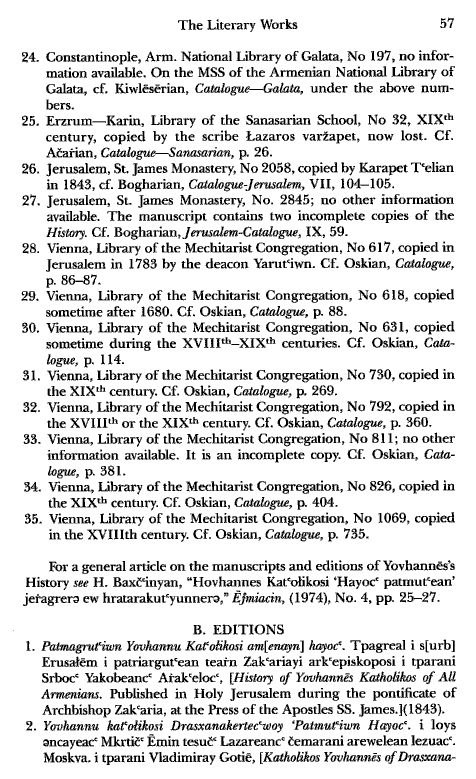 John Kat'oghikos' History of Armenia, p. 57. translated by Krikor Vardapet Maksoudian