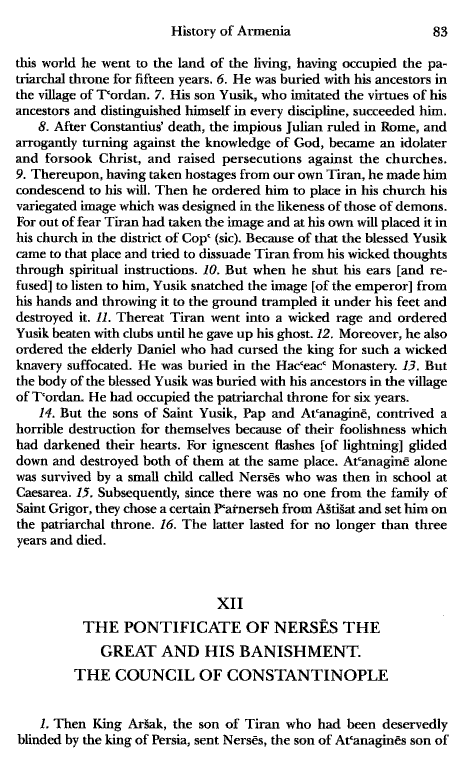 John Kat'oghikos' History of Armenia, p. 83. translated by Krikor Vardapet Maksoudian