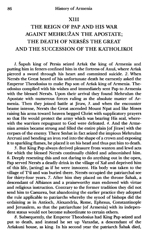 John Kat'oghikos' History of Armenia, p. 86. translated by Krikor Vardapet Maksoudian