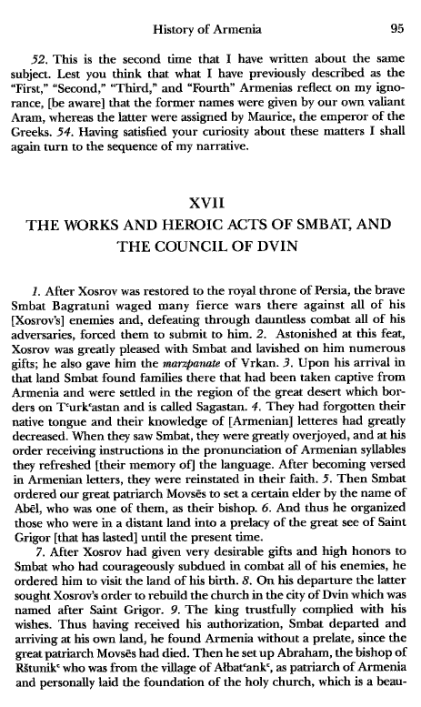 John Kat'oghikos' History of Armenia, p. 95. translated by Krikor Vardapet Maksoudian
